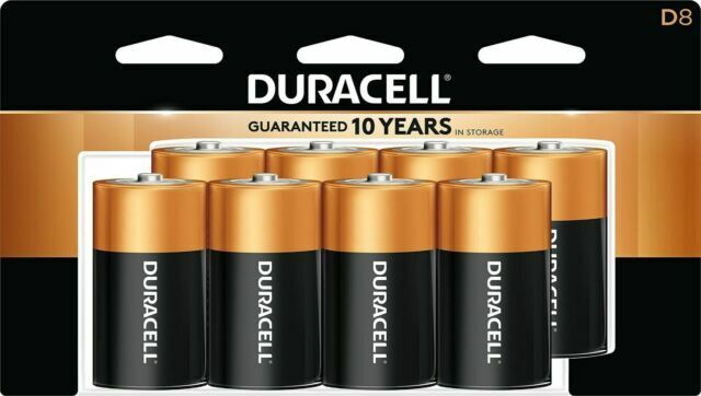 Duracell Coppertop D Alkaline Batteries 8/Pack MN13R8DW