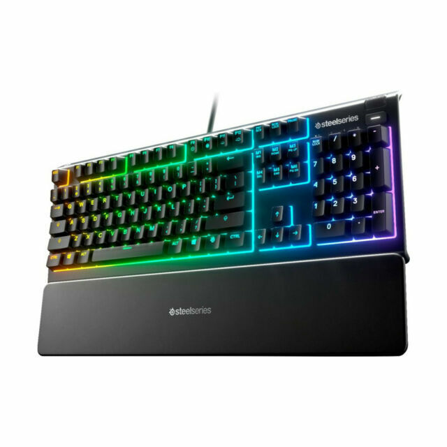 SteelSeries Apex 3 TKL Wired Membrane Whisper Quiet Switch Gaming Keyboard With