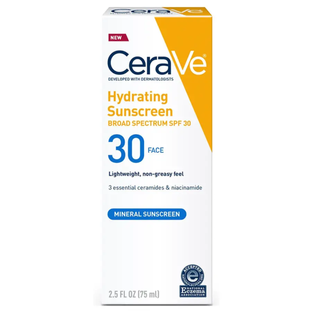 Cerave Hydrating Sheer Sunscreen SPF 30 for Face and Body | Mineral 3 oz