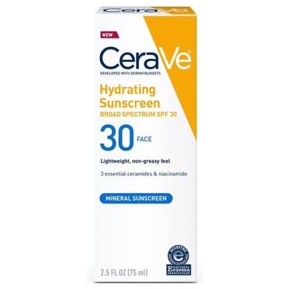 Cerave Hydrating Sheer Sunscreen SPF 30 for Face and Body | Mineral 3 oz